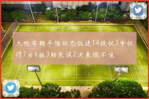 杰伦布朗半场状态低迷14投仅3中仅得7分6板3助失误2次表现不佳